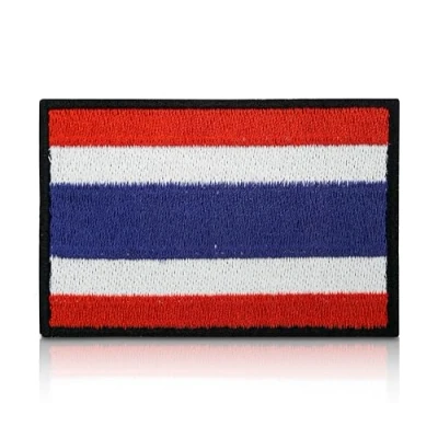 Afbeelding van Finally Home Klittenbandpatches met Thaise vlag 7,9 x 5,2 cm klittenband patches, outdoor backpackers patches