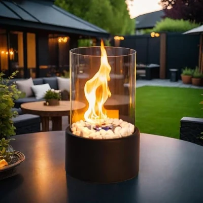 Afbeelding van JHY DESIGN Ronde Tafelhaard Vuurschaal Pot Draagbare Open Haard Schoon Brandende Bio ethanol Zonder Ventilatie Voor Tafel Thuis Keuken Woonkamer Tuin