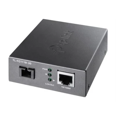 Image de TP Link TL FC111B 20 Convertisseur de média à fibre optique 100Mb LAN 10Base T 100Base TX WDM mode unique SC/UPC / RJ 45 jusqu&#039;à km 1550 (RX) 1310 (TX) nm pour JetStream SG3452XP V1