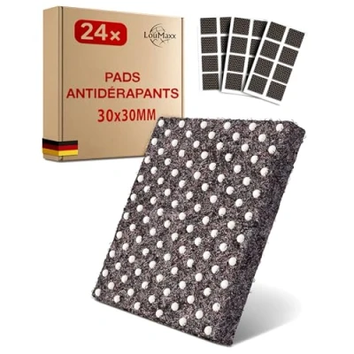 Afbeelding van LouMaxx Set van 24 zelfklevende antislippads 30 x mm Antislip Met extra sterke hechting Rubber Bruin