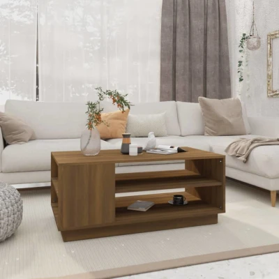 Afbeelding van Salontafel 102x55x43 cm spaanplaat bruineikenkleurig