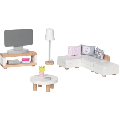 Afbeelding van Goki Houten poppenhuis accessoires Woonkamer
