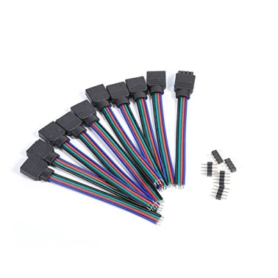 Afbeelding van Zerodis Kabel voor LED RGB Aansluiting 4 Pin Mannelijke Vrouwelijke Connector Adapter 3528 5050 Strip, 10 stuks