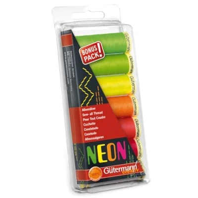 Afbeelding van Gutermann Naaigarenset 100m Neon set