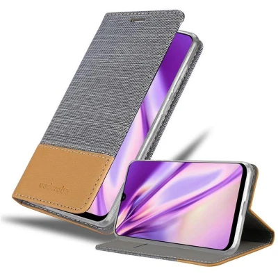 Afbeelding van Cadorabo Hoesje geschikt voor Samsung Galaxy M31 in LICHTGRIJS BRUIN Beschermhoes met magnetische sluiting, standfunctie en kaartvakje Book Case Cover Etui