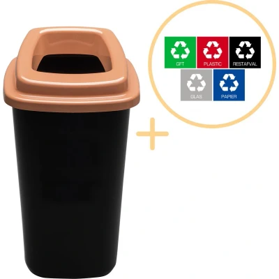 Afbeelding van Plafor Prullenbak 45L bruin, gemakkelijk afval recyclen