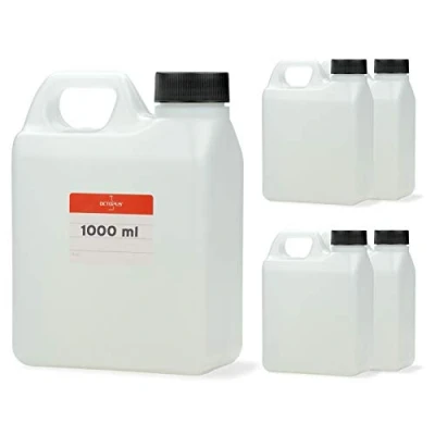 Afbeelding van Octopus 5 x jerrycan van 1000 ml, waterjerrycan 1 liter, camping, lege kunststof voor levensmiddelen, oliën of chemicaliën, HDPE
