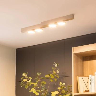 Afbeelding van Lucande plafondlamp 4lichts IJzer, aluminium H: 8.6 cm GU10 nikkel Inclusief lichtbronnen