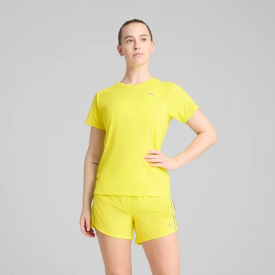 Afbeelding van Puma RUN Velocity TEE Sport Tshirt, Dames, Maat: Small, Lemon sherbert