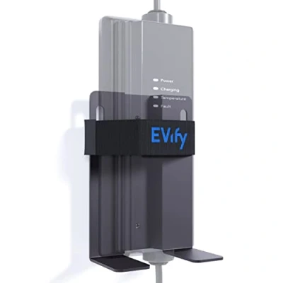 Afbeelding van EVify Type 2 wandhouder Schuko opladerhouder robuuste kabelhouder van roestvrij staal compatibel met Juice Booster &amp; NRGkick e bike oplader
