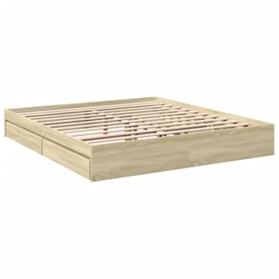 Afbeelding van vidaXL Bedframe met lades bewerkt hout sonoma eikenkleurig 180x200 cm