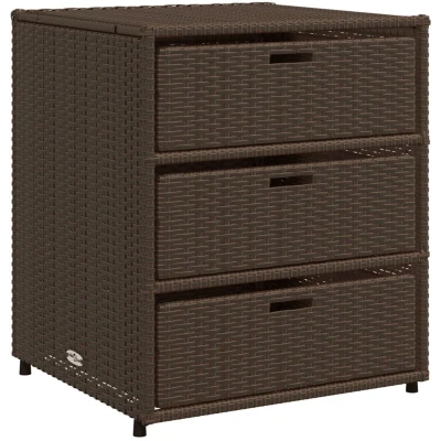 Afbeelding van vidaXL Tuinkast 55x59x69 cm poly rattan bruin