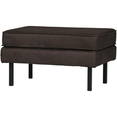 Afbeelding van Rodeo hocker op poten lederlook zwart