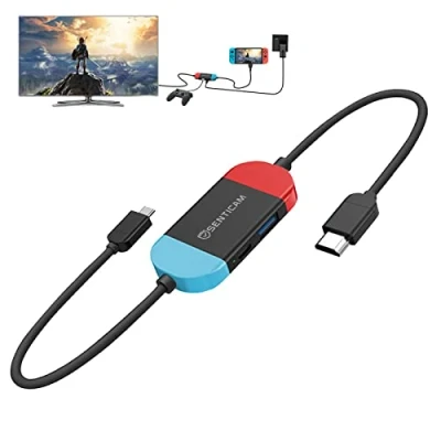 Afbeelding van Switch tv Dock voor Nintendo OLED, draagbaar reisdockingstation met HDMI en USB 3.0 aansluiting, kabel