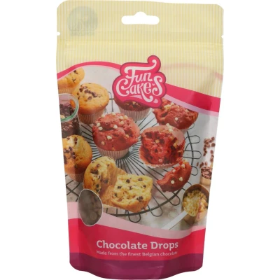 Afbeelding van FunCakes Chocolade Drops Melk 350g Bakvaste