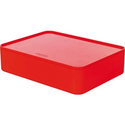 Afbeelding van Han Ha 1110 17 Smart Organiser Allison Box Met Binnenschaal En Deksel Kersen Rood, Stapelbaar
