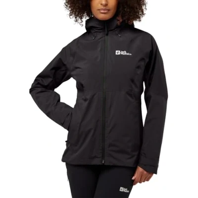 Afbeelding van Jack Wolfskin Glaabach 3IN1 Regenjas, Dames, Maat: Large, Black