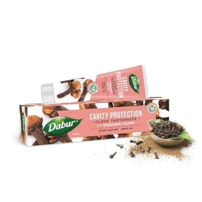 Afbeelding van Dabur Organische Kruidnagel Tandpasta 100 ml Antibacterieel, Versterkt Tandvlees &amp; Vermindert Gevoeligheid, Anti tandplak, Verfrist de Adem