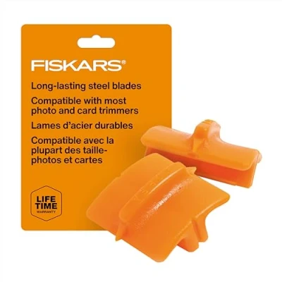 Image de Fiskars Lame de rechange originales pour massicots, 2 unités, Coupe droite, Orange, 1003868