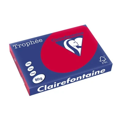 Image de Clairefontaine Ramette Papier A3 80g Rouge Groseille