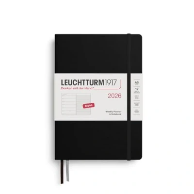 Afbeelding van Leuchtturm1917 Agenda 2026 A5 Weekly Planner &amp; Notebook hardcover Zwart 15x21cm