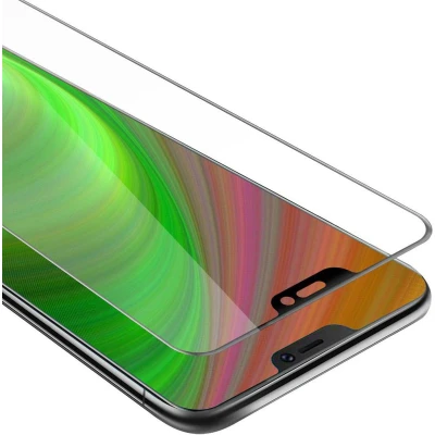 Afbeelding van Cadorabo Screenprotector geschikt voor Vivo V9 Volledig scherm pantserfolie Beschermfolie in TRANSPARANT met ZWART Gehard (Tempered) display beschermglas 9H hardheid 3D Touch