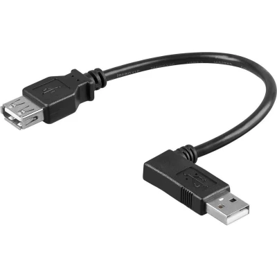 Afbeelding van 0.4 m USB 2.0 verlengkabel haaks
