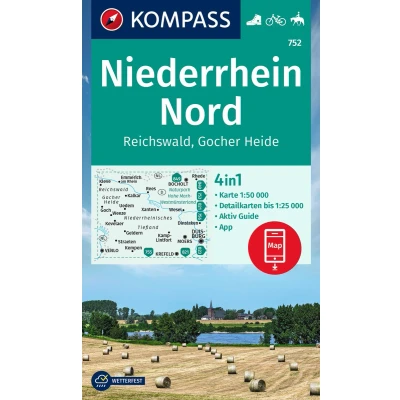 Afbeelding van KOMPASS Wanderkarte 752 Niederrhein Nord, Reichswald 1:50.000