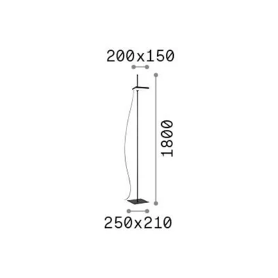 Afbeelding van Ideal Lux LED vloerlamp Lift, zwart, metaal, hoogte 180 cm
