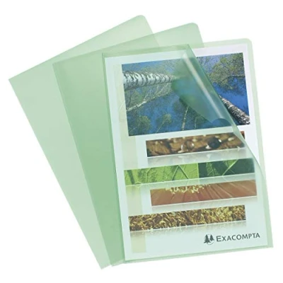 Afbeelding van Exacompta Ref. 58523E zak met 100 hoeken van generfd polypropyleen dikte 12/100 afmetingen: 22 x 31 cm formaat DIN A4 kleur: groen