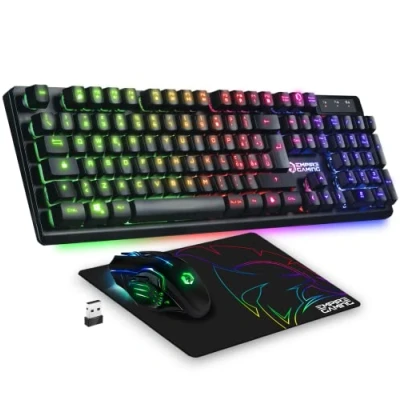 Afbeelding van EMPIRE GAMING Armor RF800 Kit Wireless di Tastiera e Mouse da Gioco QWERTY(IT Layout) 2.4G RGB Ergonomico 4800 DPI Con Tappetino per PC PS4 PS5 Xbox One/Mac Series