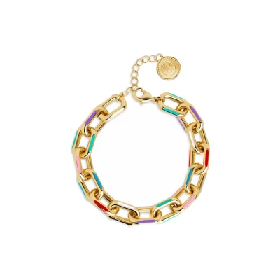 Afbeelding van Singularu Rainbow LINK Armband, Dames, Maat: One Size, Gold coloured