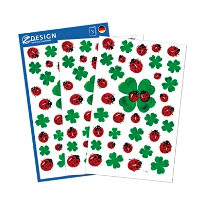 Afbeelding van Avery Av 4362 Etiket 3 Vel Klavers/Lieveheersbeestjes 10 Setjes Met