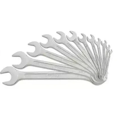 Afbeelding van KS TOOLS 517.0125 Set dubbele steeksleutels 6, 32 Chroom vanadium staal mat gesatineerd, Verchroomd