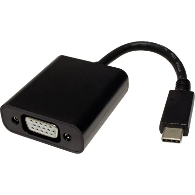 Afbeelding van Value 12.99.3200 Adapterkabel [1x USB C stekker 1x VGA bus] Zwart 0.10 m