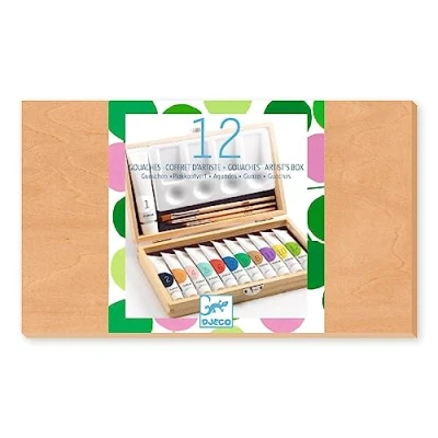 Image de Peinture enfant Djeco Coffret d’artiste 12 Gouaches