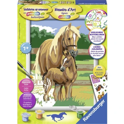 Afbeelding van Ravensburger Schilderen op nummer Paardenliefde Hobbypakket