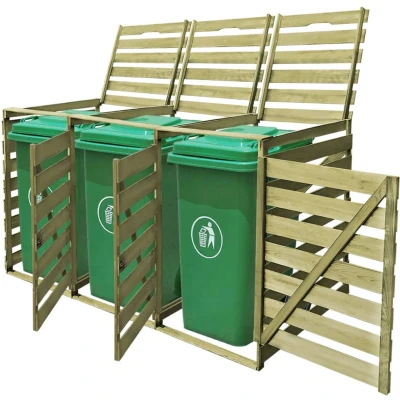 Afbeelding van Containerberging dubbel 240 L geïmpregneerd hout
