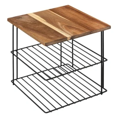 Afbeelding van 5Five Keukenrek aanrecht organiser metaal hout 24 x cm pannenrek