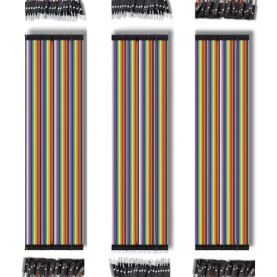 Image de AZDelivery Jumper Wire Cable 3 x 40 pcs. chaque 20 cm M2M/ F2M / F2F, 40Pin Mâle vers Mâle, Pin Femelle Femelle, compatible avec Arduino et Raspberry Pi Breadboard incluant un E Book!