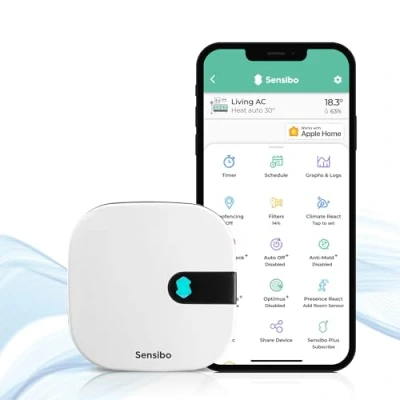 Afbeelding van Sensibo Air intelligente besturing voor je airconditioning Apple HomeKit gecertificeerd. In 60 seconden geïnstalleerd. Ondersteunt de binnenklimaat en energiebesparende functies. Compatibel met Google, Alexa.