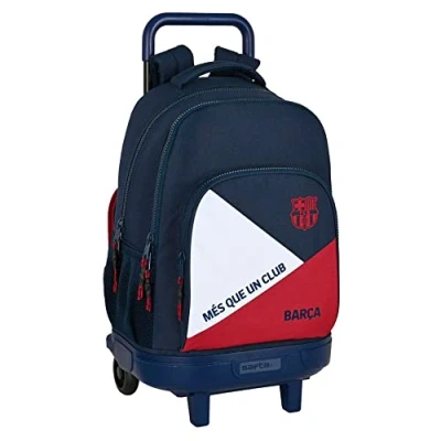 Afbeelding van Schoolrugzak met Wielen F.C. Barcelona Blauw Kastanjebruin (33 x 45 22 cm)