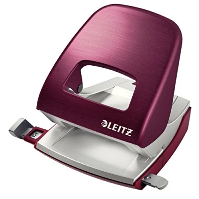Image de Leitz locher style nexxt 5006, granat rot stanzleistung 30 blatt, aus metall, mit anschlagschiene fr a4, a5, a6, folio, us quar