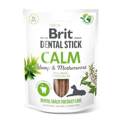 Afbeelding van BRIT Dental Stick Calm Hennep &amp; Materwort hondensnoepje 251 g