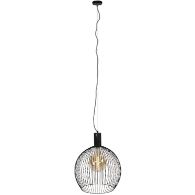 Afbeelding van QAZQA Design ronde hanglamp zwart 50 cm Dos