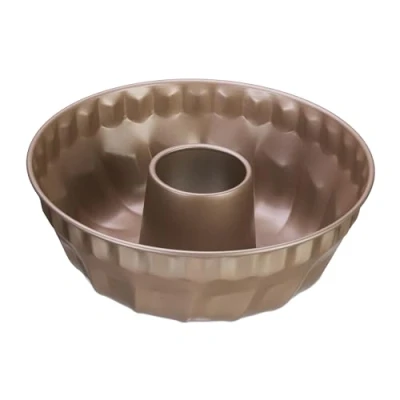 Afbeelding van Relaxdays tulband bakvorm 25 cm cakevorm met antiaanbaklaag staal metallic beige