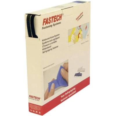 Afbeelding van FASTECH® B10 SKL999925 Klittenband Om vast te plakken Hotmelt Haak en lusdeel (l x b) 25 m 10 mm Zwart