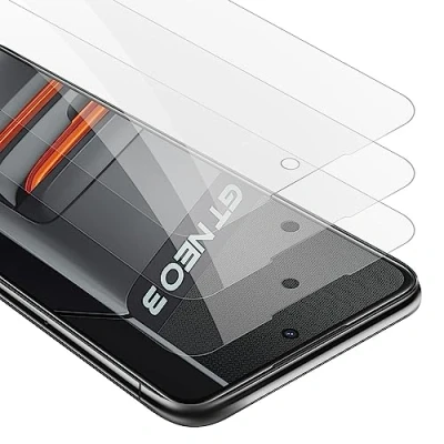 Afbeelding van Cadorabo 3x Screenprotector geschikt voor Realme GT Neo 3 Beschermende Pantser Film in KRISTALHELDER Getemperd (Tempered) Display beschermend glas 9H hardheid met 3D Touch