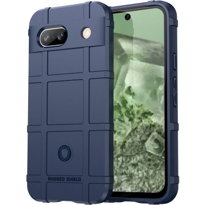 Afbeelding van iMoshion Hoesje Geschikt voor Google Pixel 8a Siliconen Rugged Shield Backcover Donkerblauw