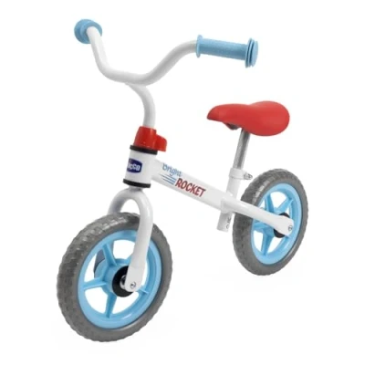 Afbeelding van Chicco Balance Bike Bright Rocket, kinderfiets zonder pedalen, lichte loopfiets met verstelbaar stuur en zitting, max. 25 kg, wit, 2 5 jaar, cadeau idee